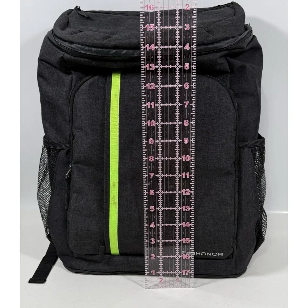 SEEHONOR Insulated Cooler Backpack Large Gray Neon Green Hiking Picnic